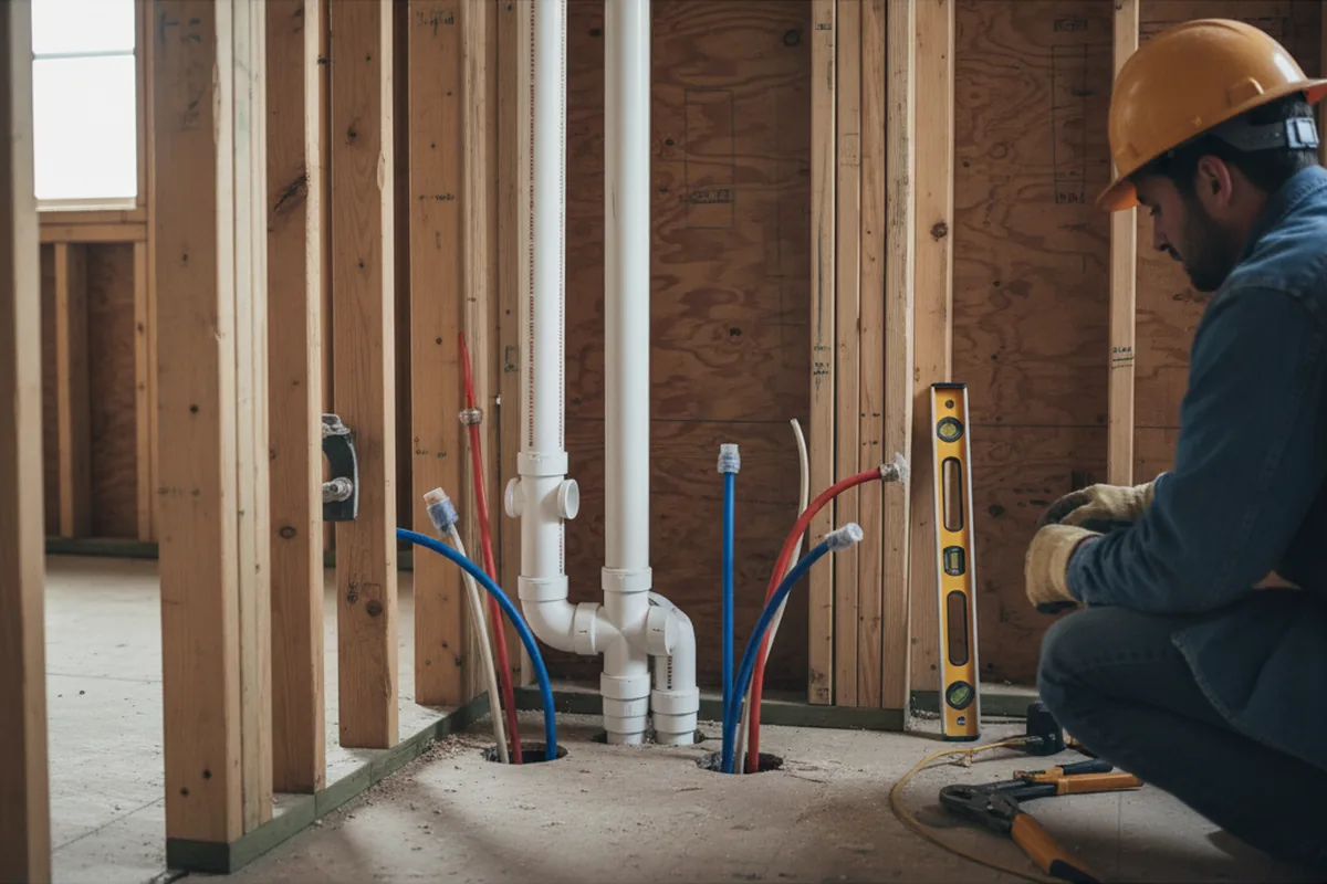 Drain and supply rough-in during Sump Pump Repair in Southaven