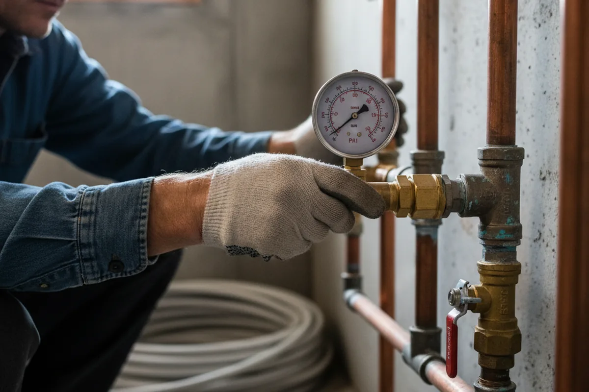 Pressure testing a repaired line during Water Line Repair in Southaven